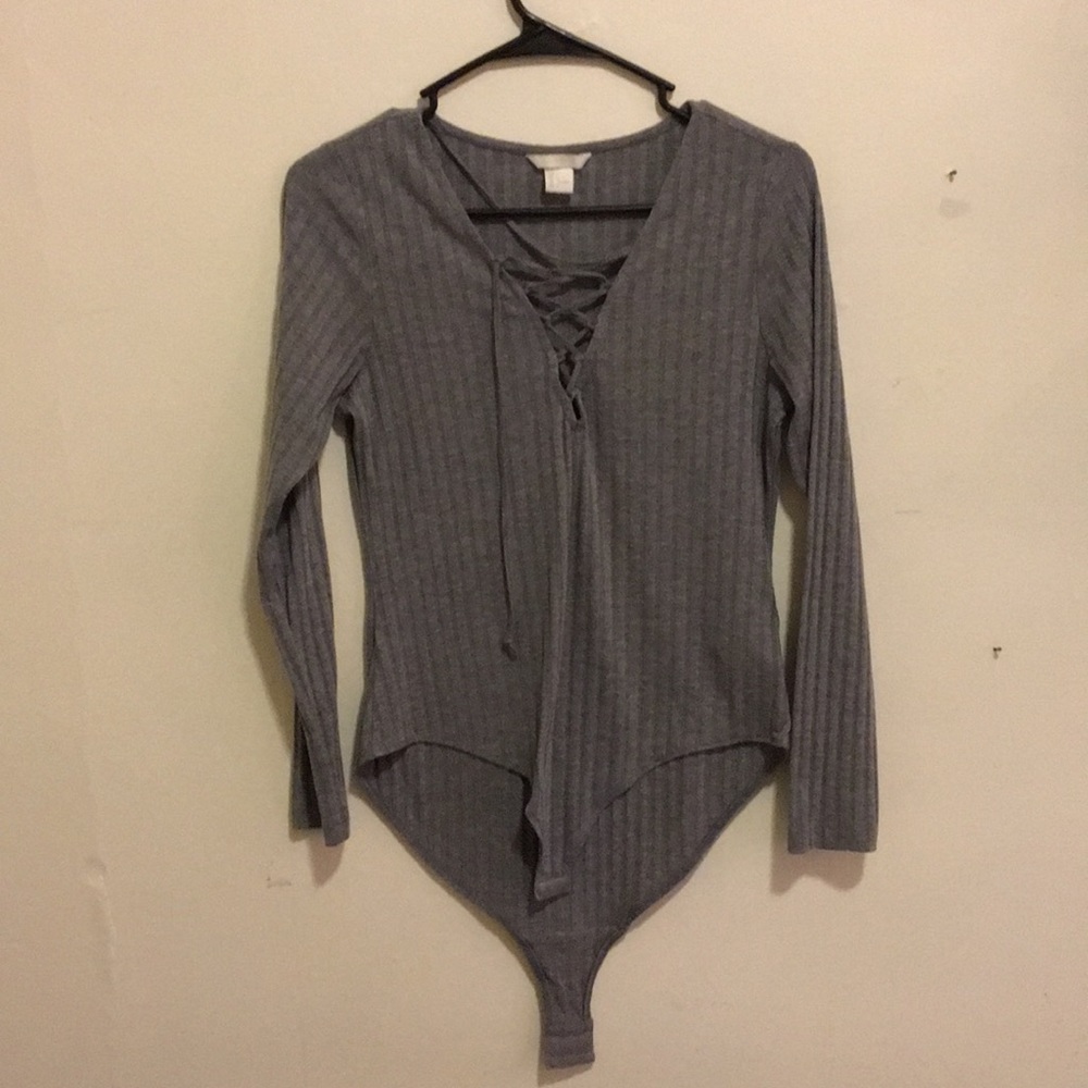 Grey body suit